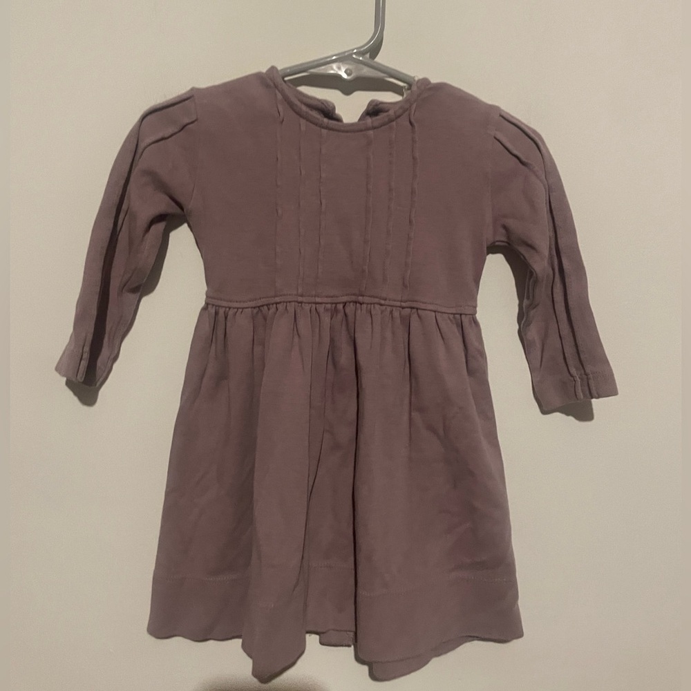Kate Quinn mauve colored dress buttons up backside 12-18 100%‎ organic cotton